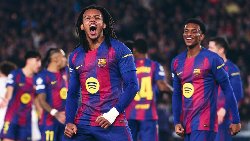 Jules Kounde scores twice in three minutes as Barcelona seal their third win in Champions League